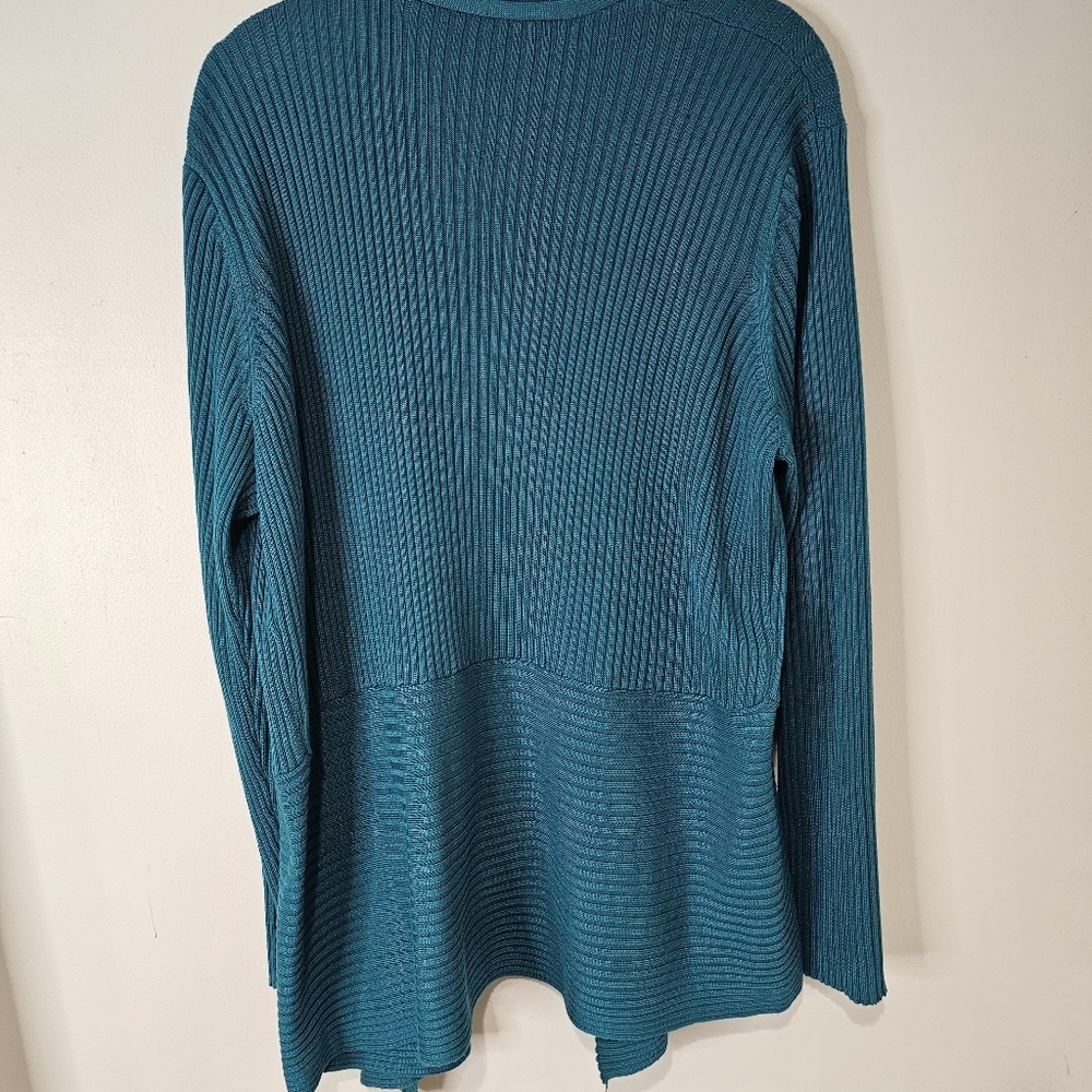 Unbranded Teal blue mixed Rib drape cardigan XXL - Picture 5 of 7